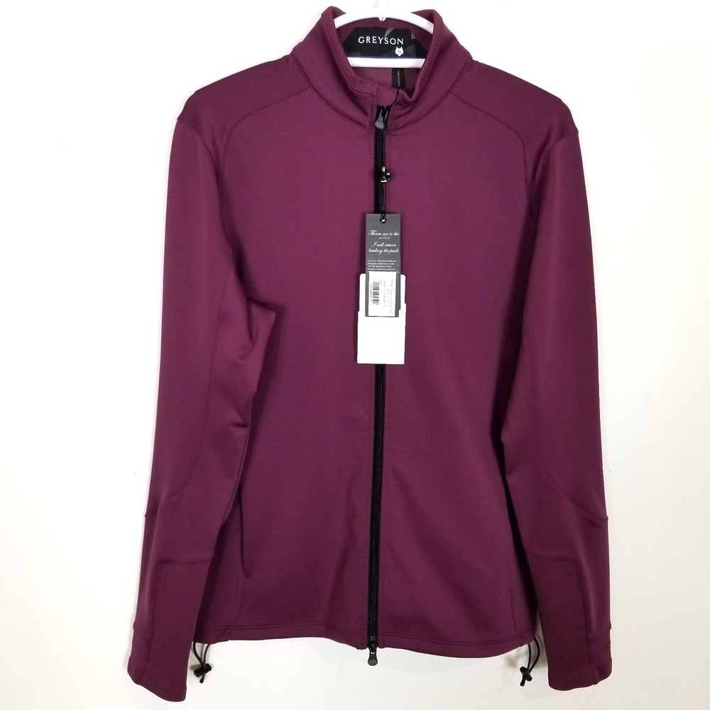 Greyson Men Sequoia Full-Zip Jacket Sz S Wine Purple Athletic Golf Outdoor